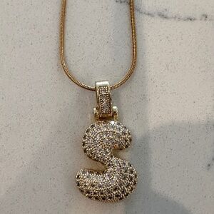 Bubble Letter “S” Necklace